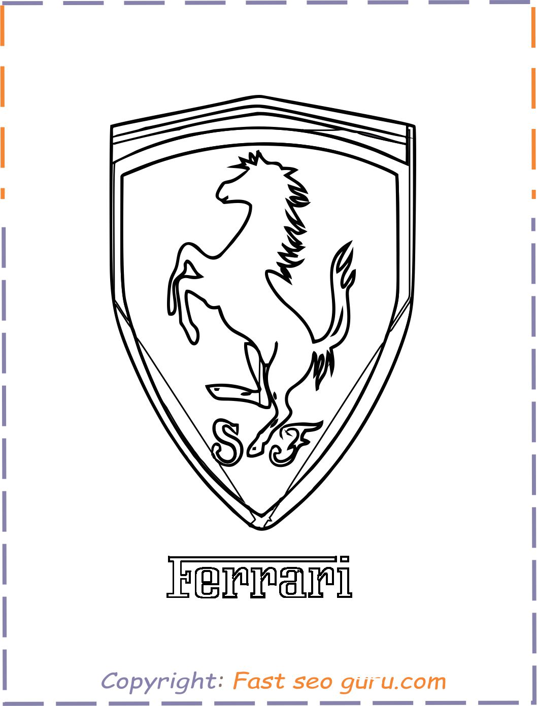 sleek ferrari coloring pages printable jpg