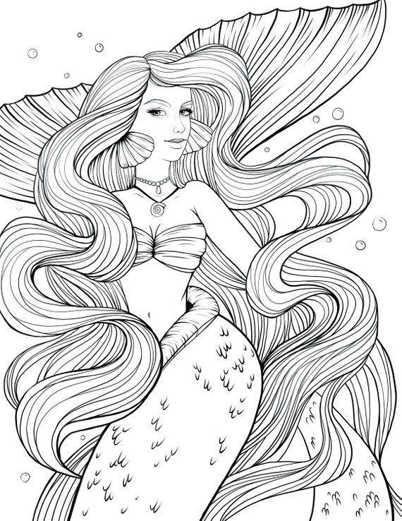 fun mermaid coloring pages kids printable jpg