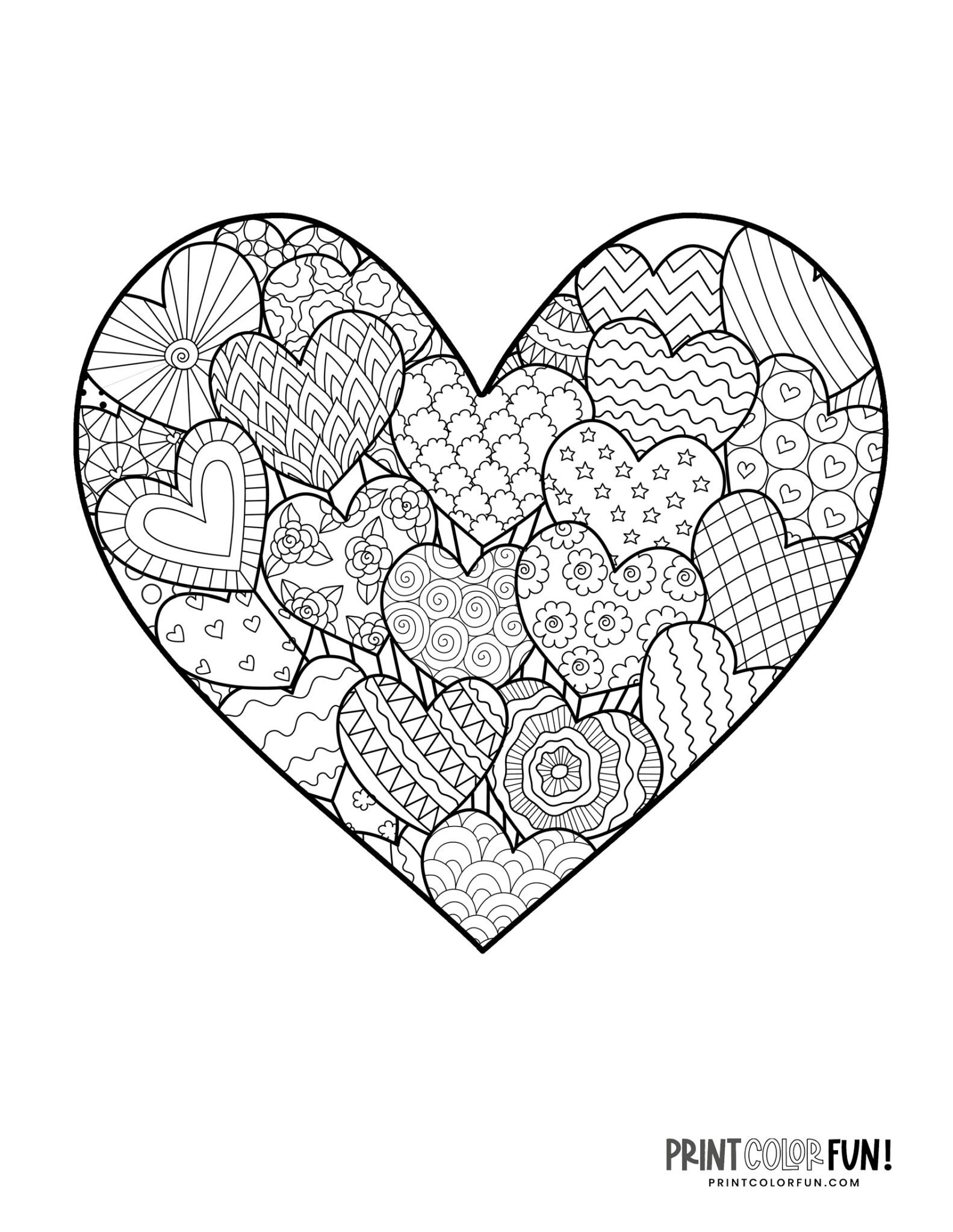 detailed heart coloring pages printable jpg