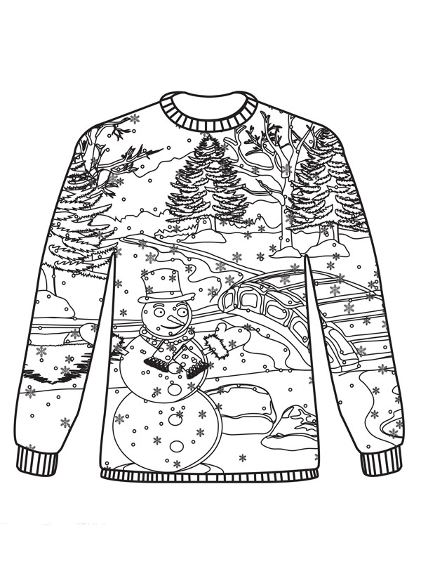 festive christmas sweater coloring pages printable jpg