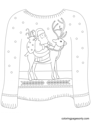 festive christmas sweater coloring pages printable jpg