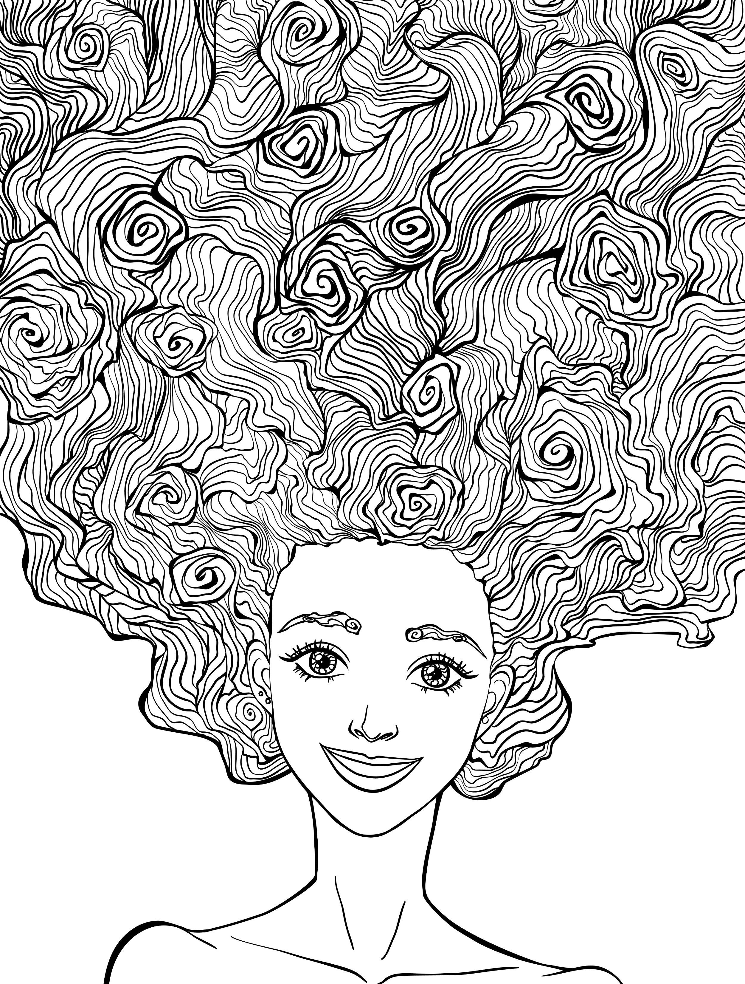 relaxing baddie coloring pages for adults printable jpg