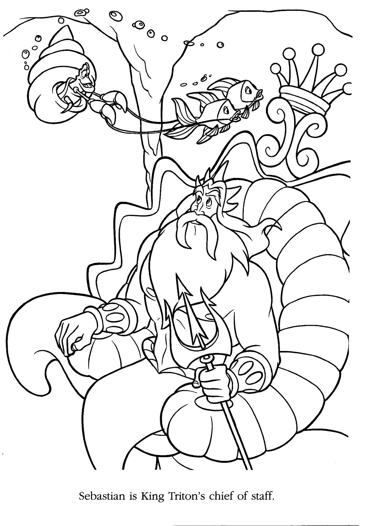 king triton coloring page printable jpg