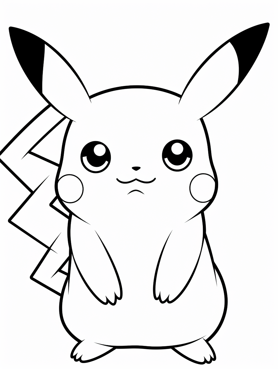 cheerful pikachu coloring page printable jpg