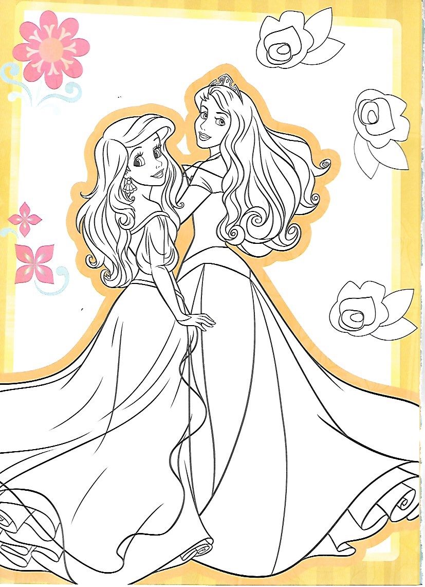 funtastic disney princess group coloring pages printable jpg