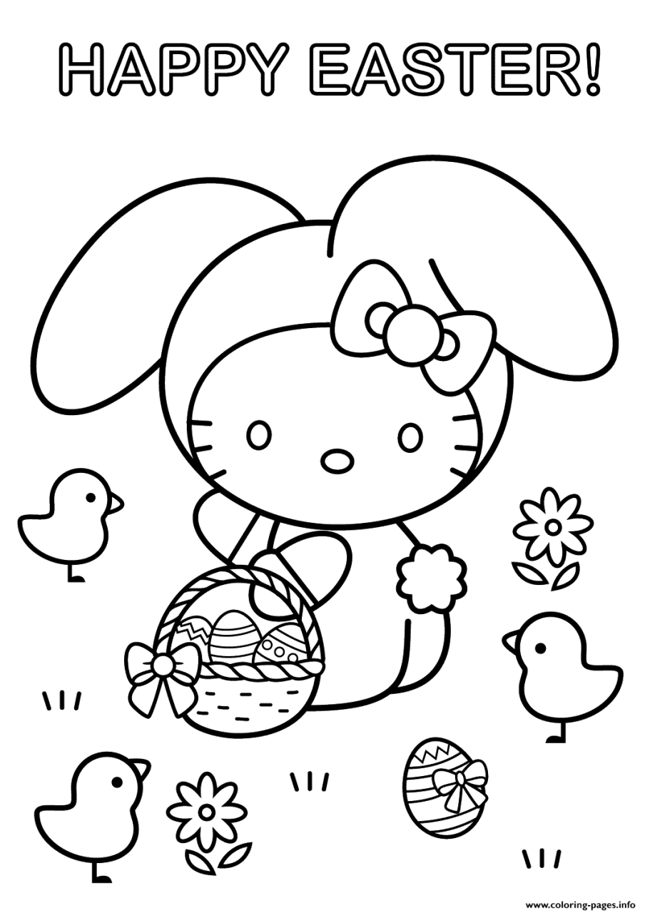 10 Hello Kitty Coloring Pages for Easter: A Hoppy and Adorable Treat for Kids