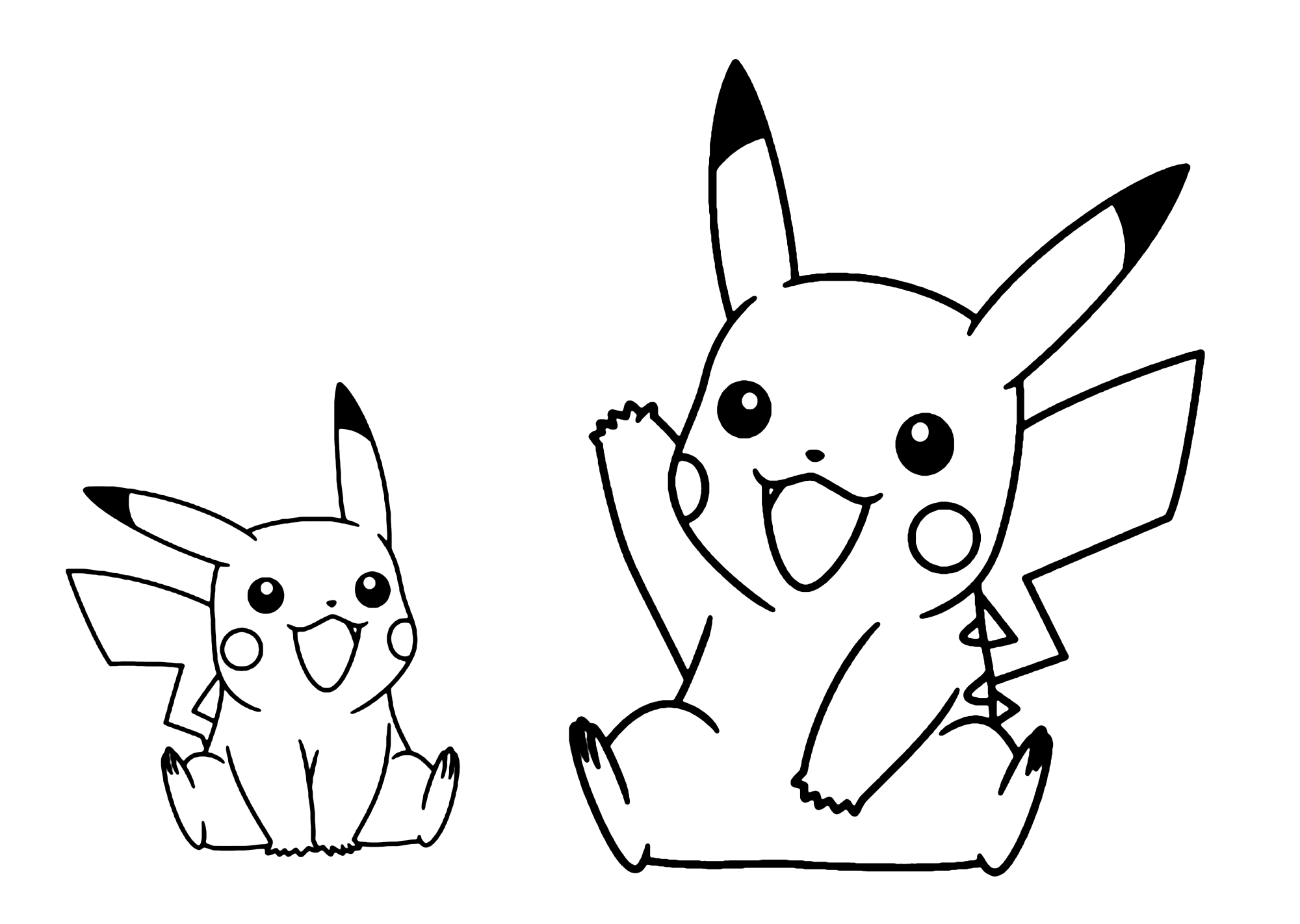 Easy Coloring Pages Pikachu Printable ()