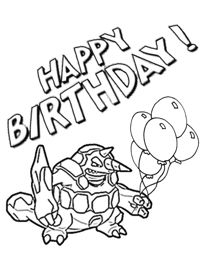 Pikachu Birthday Coloring Pages Printable ()