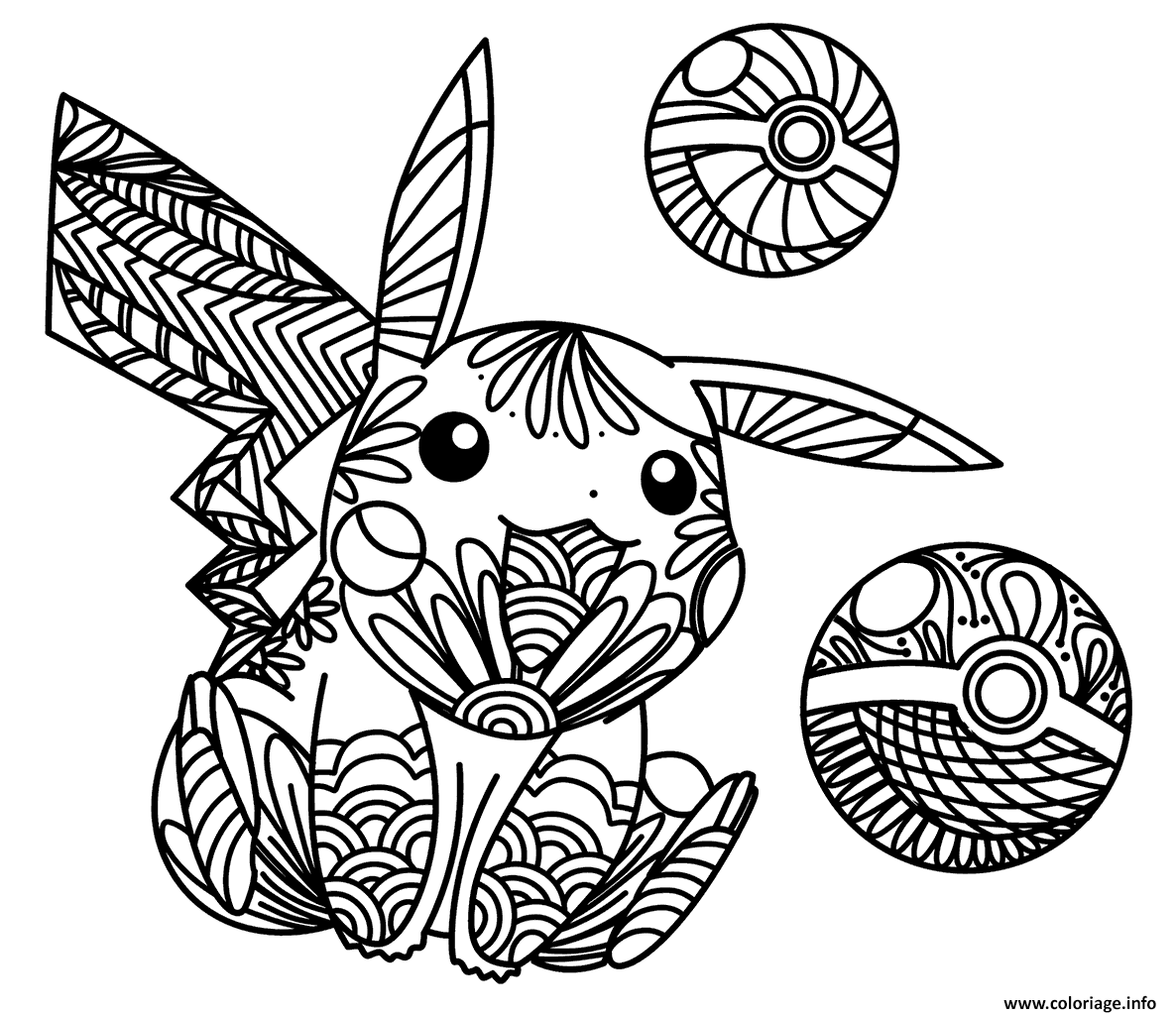 Pikachu Mandala Coloring Pages ()