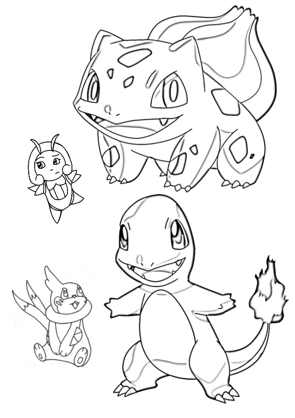 Pikachu and Charmander Coloring Pages Printable ()