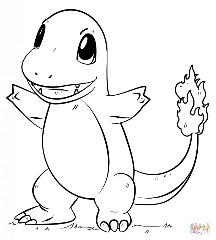 Pikachu and Charmander Coloring Pages Printable ()