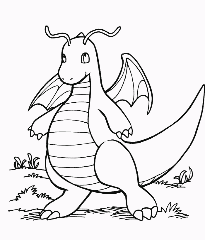 Pokemon Coloring Pages Dragonite ()