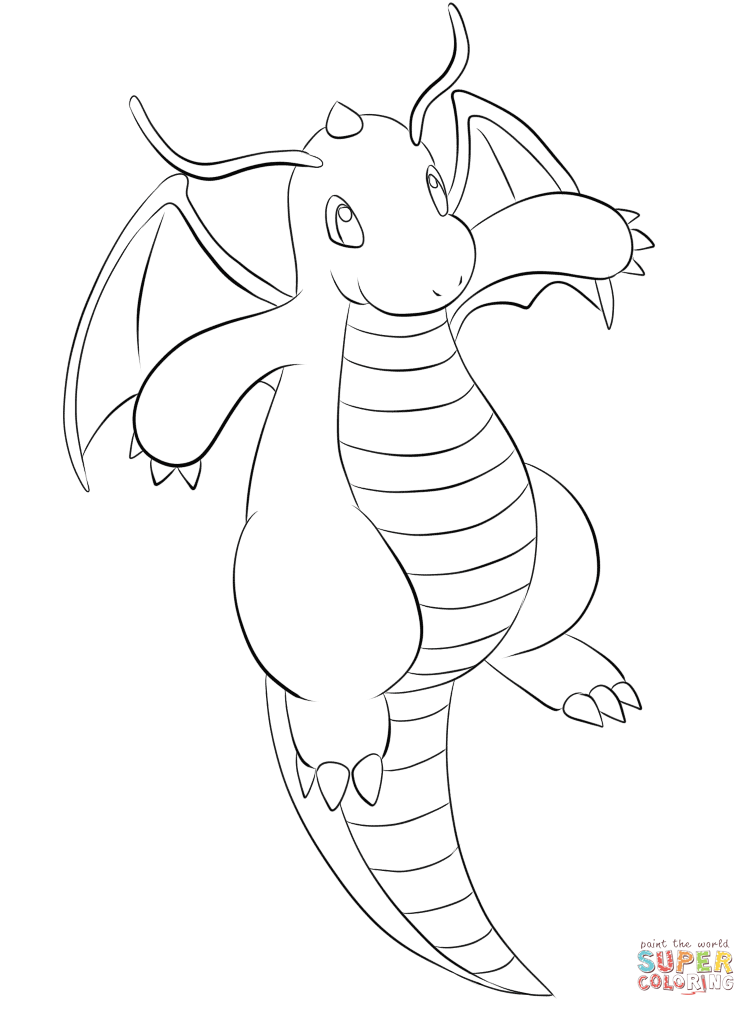 Pokemon Coloring Pages Dragonite ()