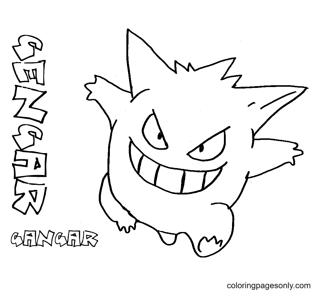 Pokemon Coloring Pages Gengar ()