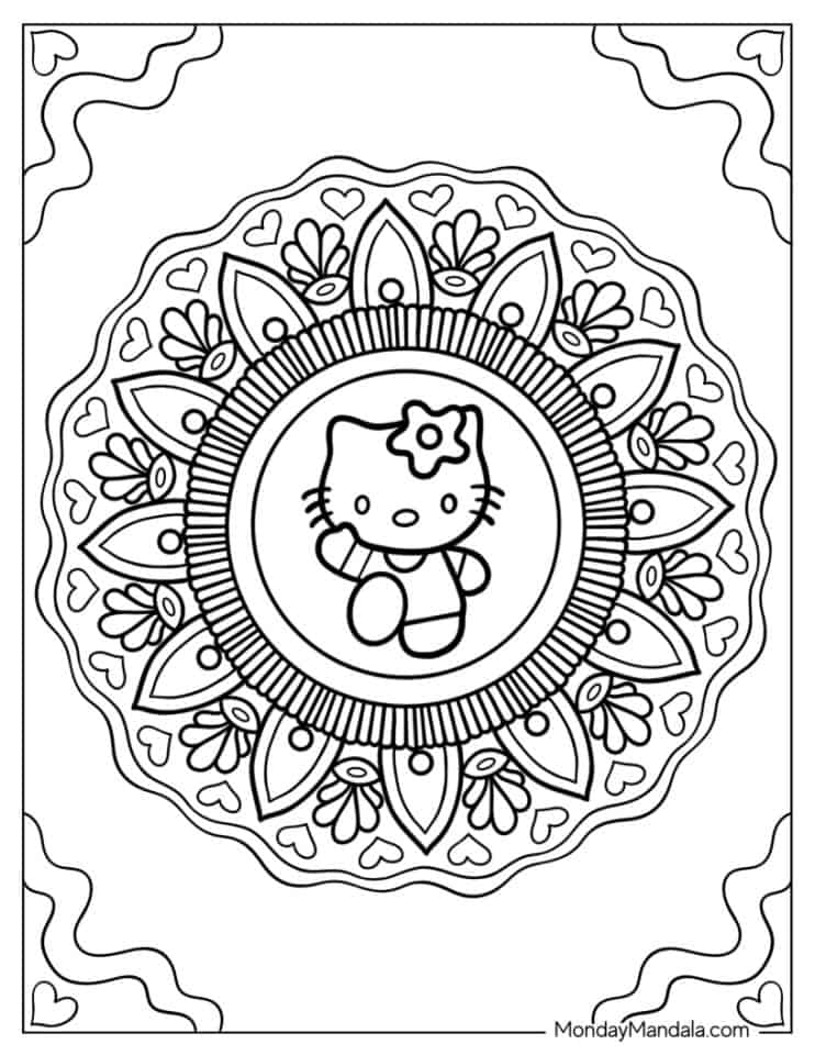 10 Hello Kitty Coloring Pages Monday Mandala: Unleash Your Creativity and Embrace Serenity