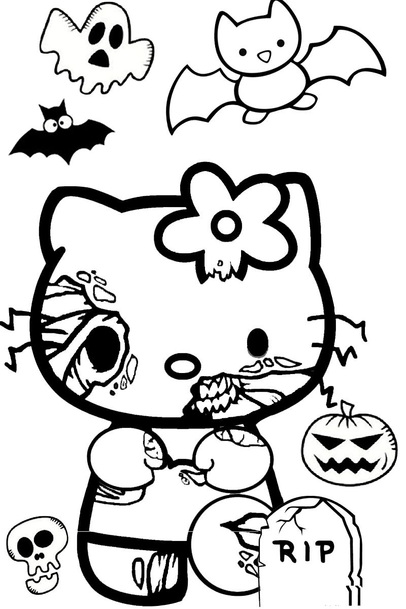 10 Spine-Tingling Hello Kitty Coloring Pages for the Brave