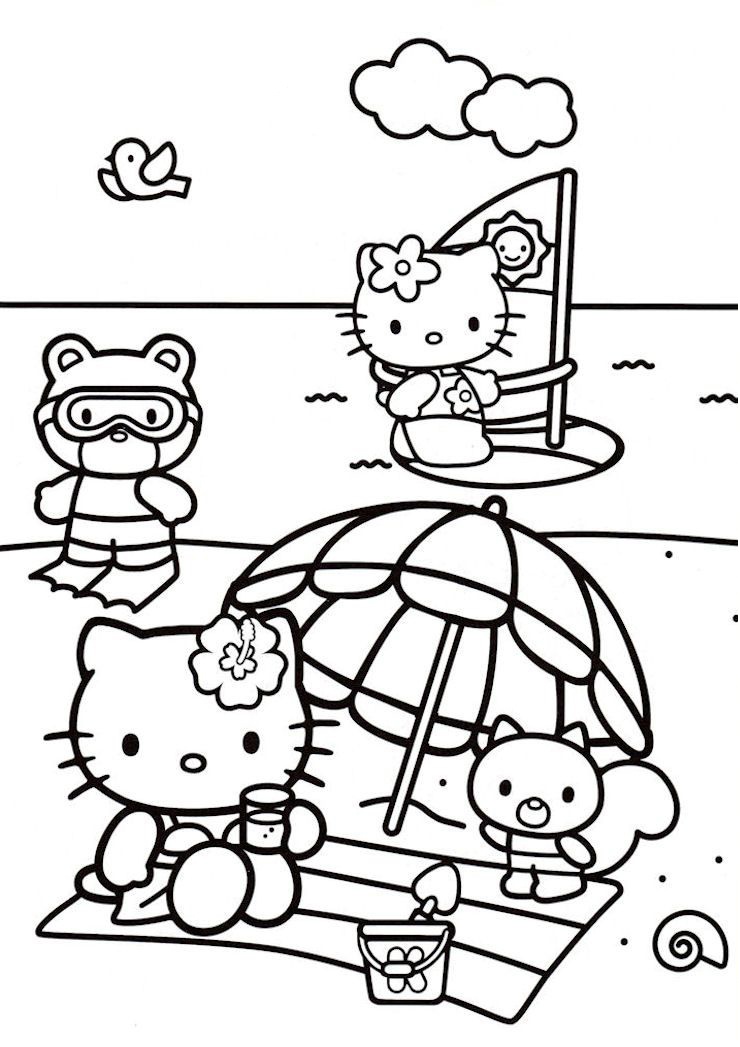 10 Hello Kitty Coloring Sheet Summer: Cool Down with Cute Creations