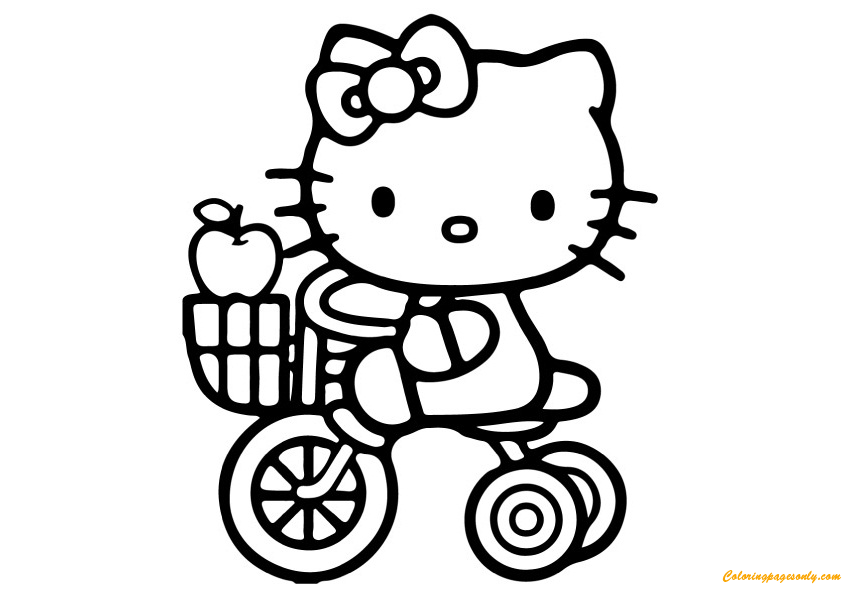 10 Hello Kitty Coloring Pages Bicycle: Unleash Your Inner Artist with These Adorable Designs