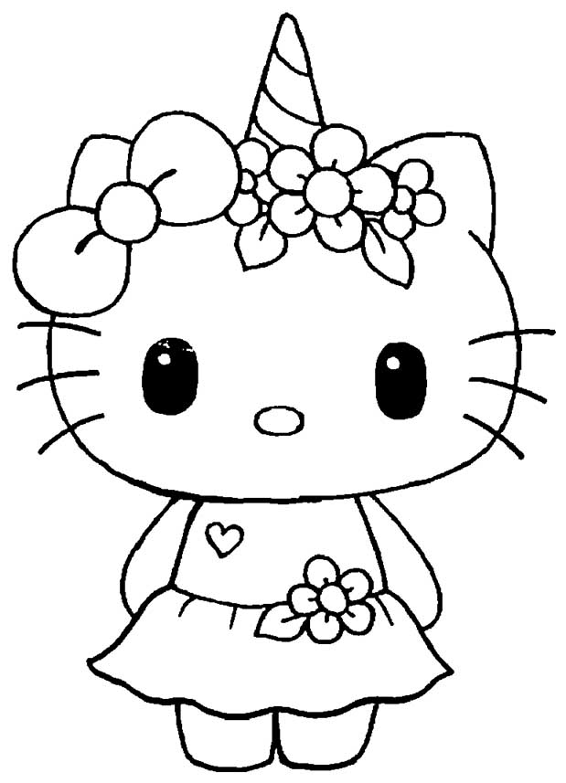 10 Enchanting Unicorn Hello Kitty Coloring Pages for Magical Creations