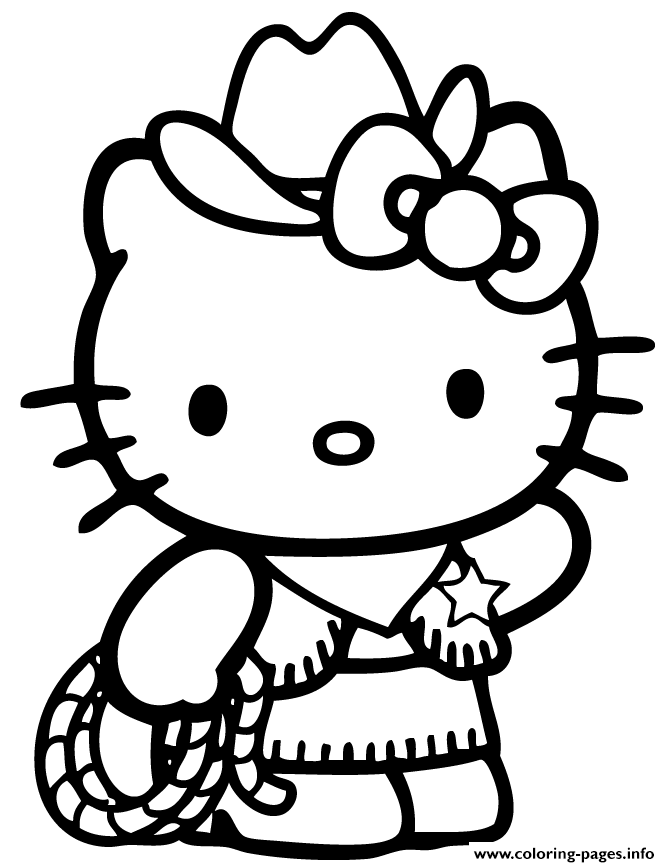 10 Enchanting Hello Kitty Coloring Pages Cowboy