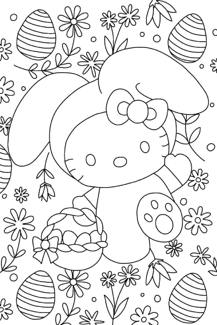 Easter Fun with Hello Kitty: Coloring Pagesfor Kids! Get Your Hello Kitty Coloring Book Now!