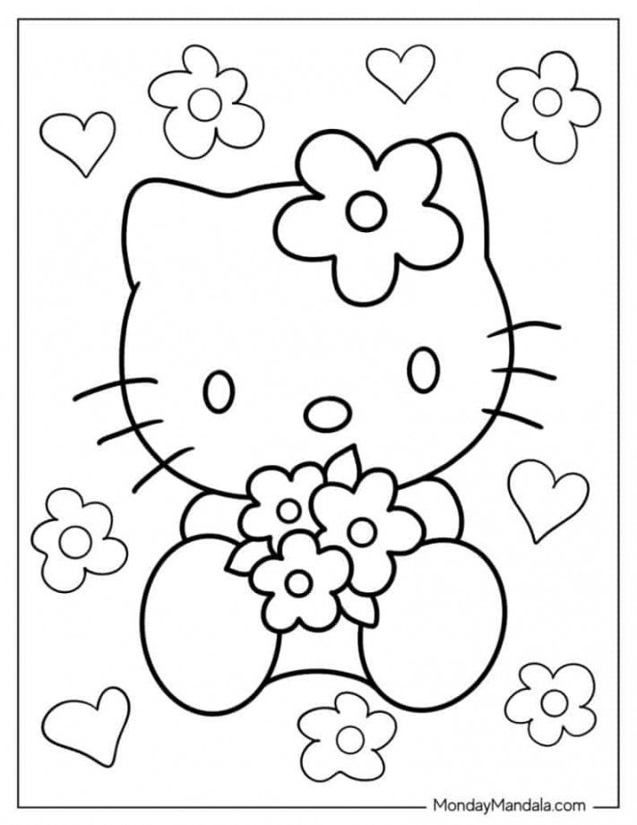 Hello Kitty Drawing Outline