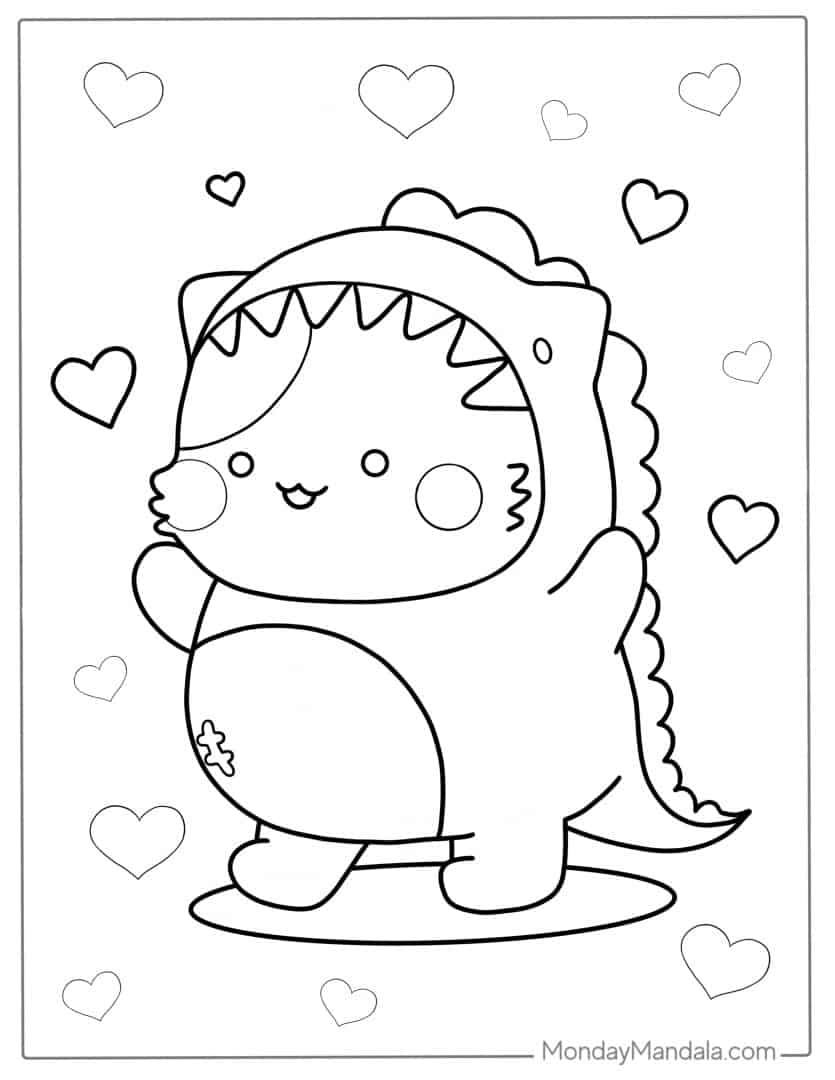 10 Easy Cute Kawaii Coloring Pages for Beginners