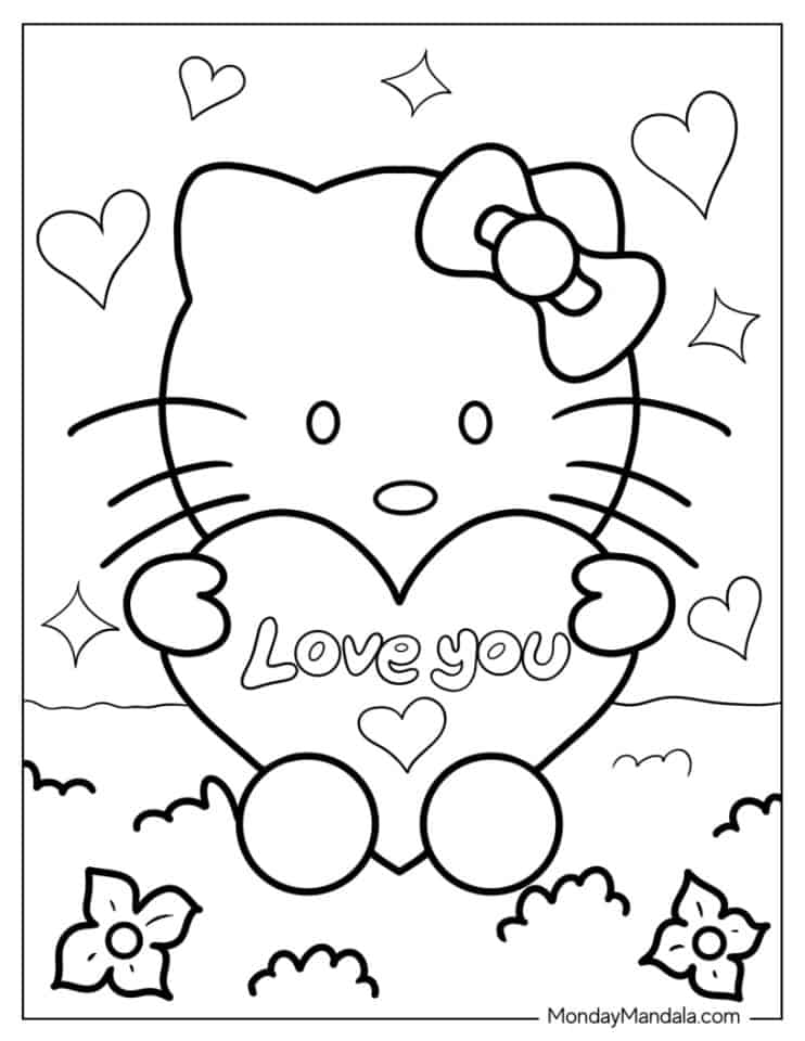 10 Hello Kitty Coloring Pages I Love You