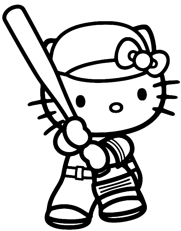 10 Hello Kitty Coloring Pages Baseball: A Home Run for Kitty Fans!