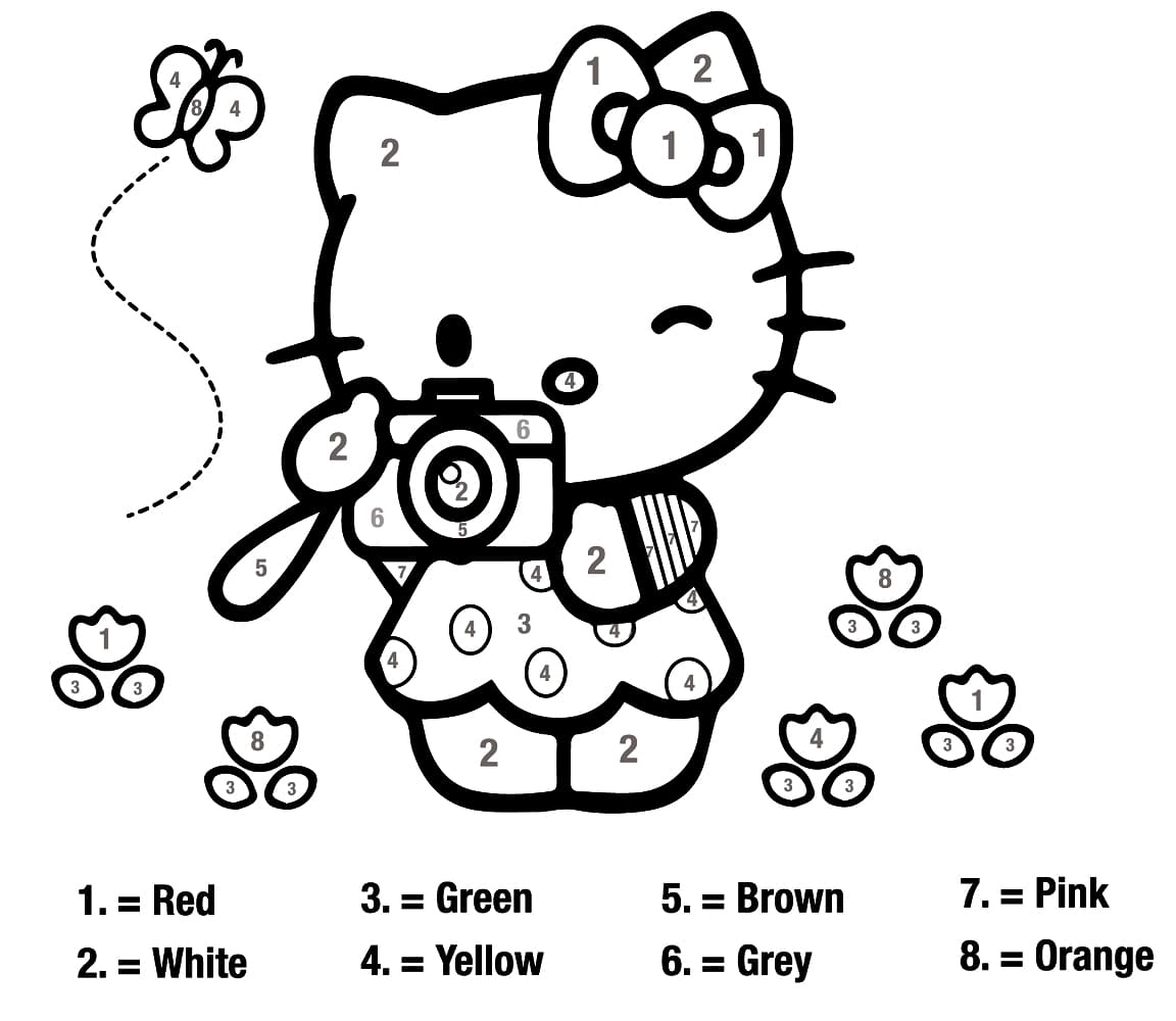 10 Hello Kitty Coloring By Number Masterpieces for Creative Minds