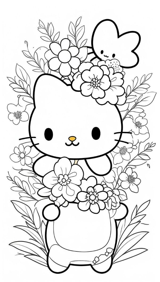 Hello Kitty Coloring Pages Free Printable