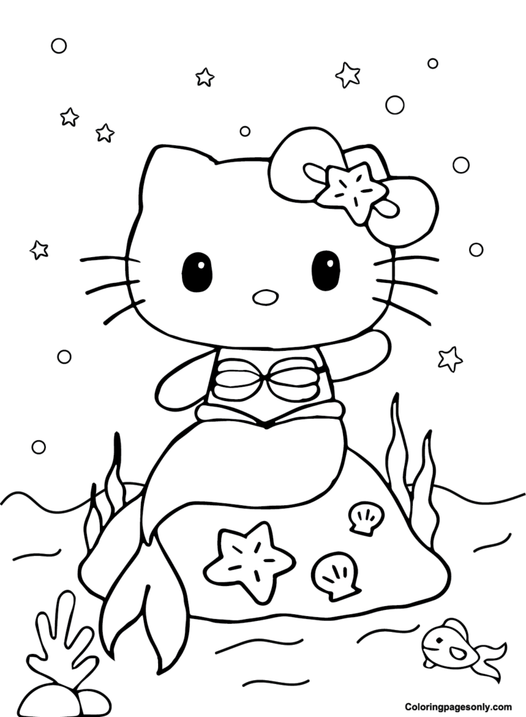 Save 60 Hello Kitty Mermaid Coloring Pages 15