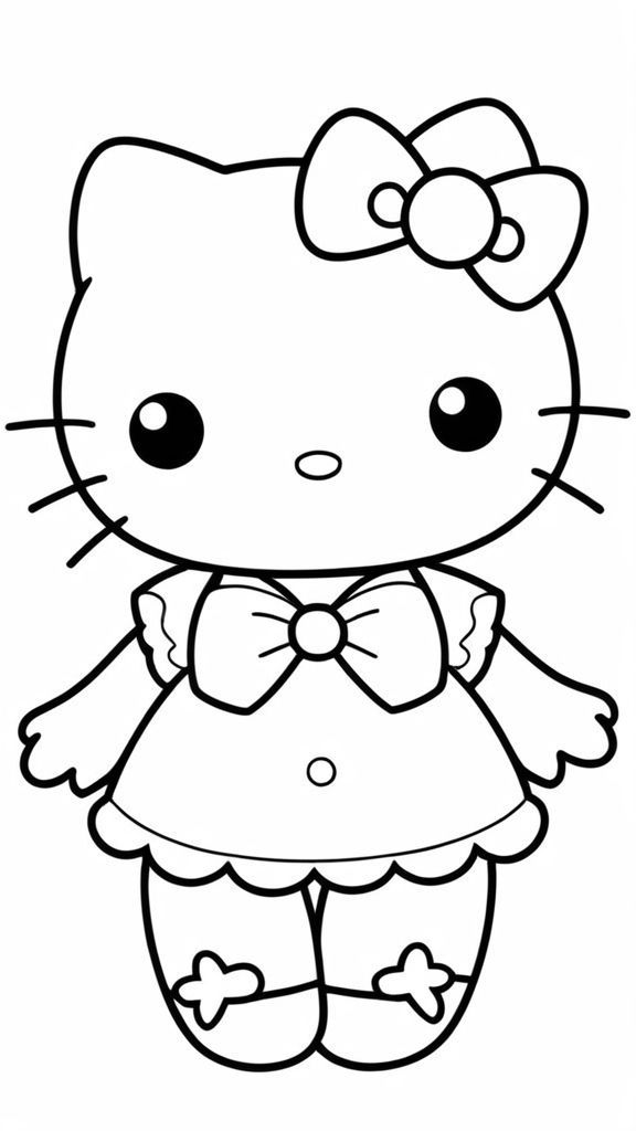 Cute Hello Kitty Coloring Pages Free Printable