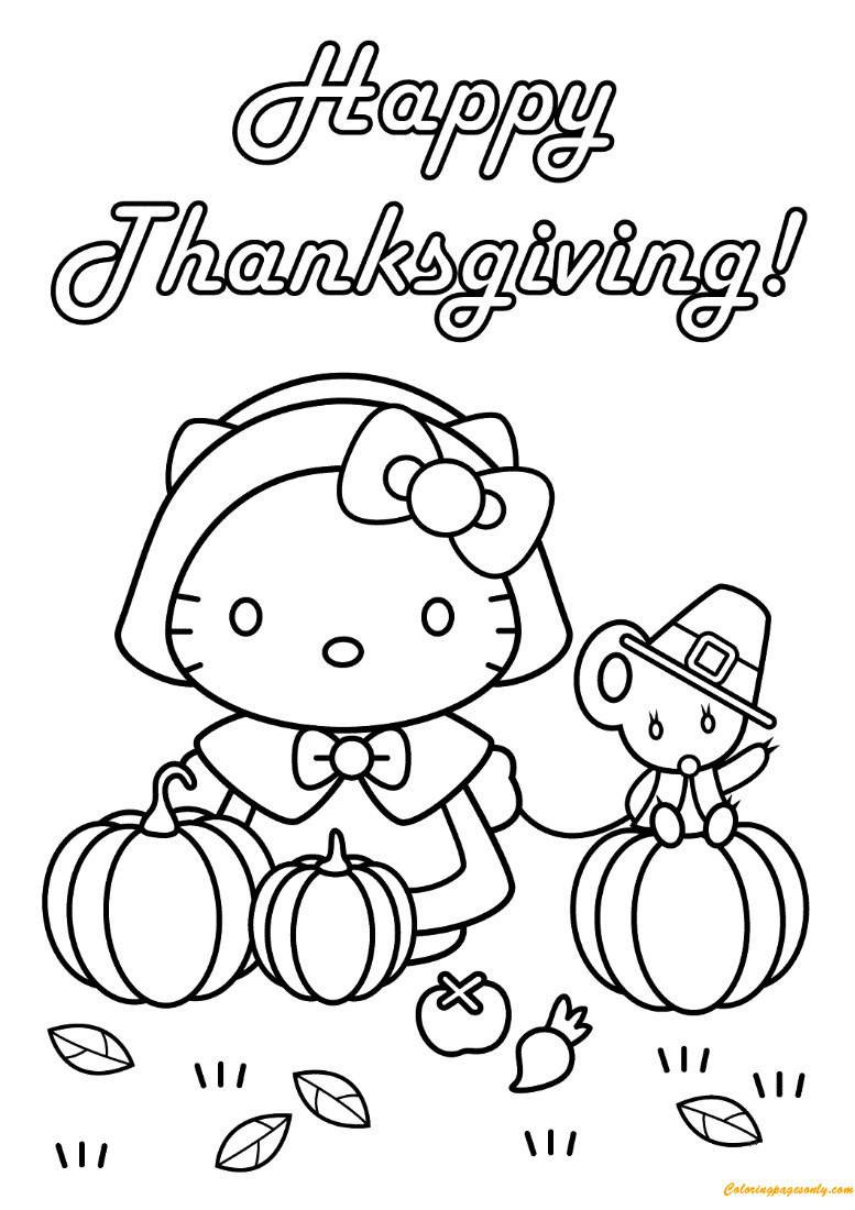 10 Hello Kitty Coloring Page Thanksgiving: Express Your Gratitude with Cute and Festive Designs