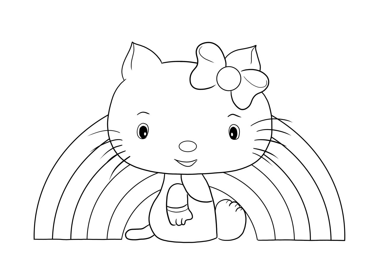 10 Hello Kitty Coloring Pages Rainbow: A Kaleidoscope of Colors for Little Artists