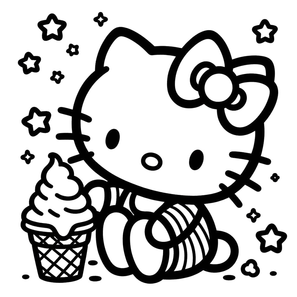 10 Hello Kitty Coloring Pages Ice Cream: A Sweet Treat for Your Little Artists