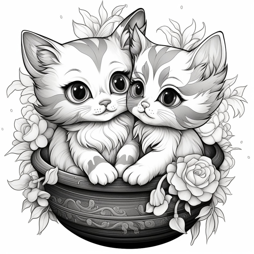 10 Adorable Kitten Coloring Pages Free Printable