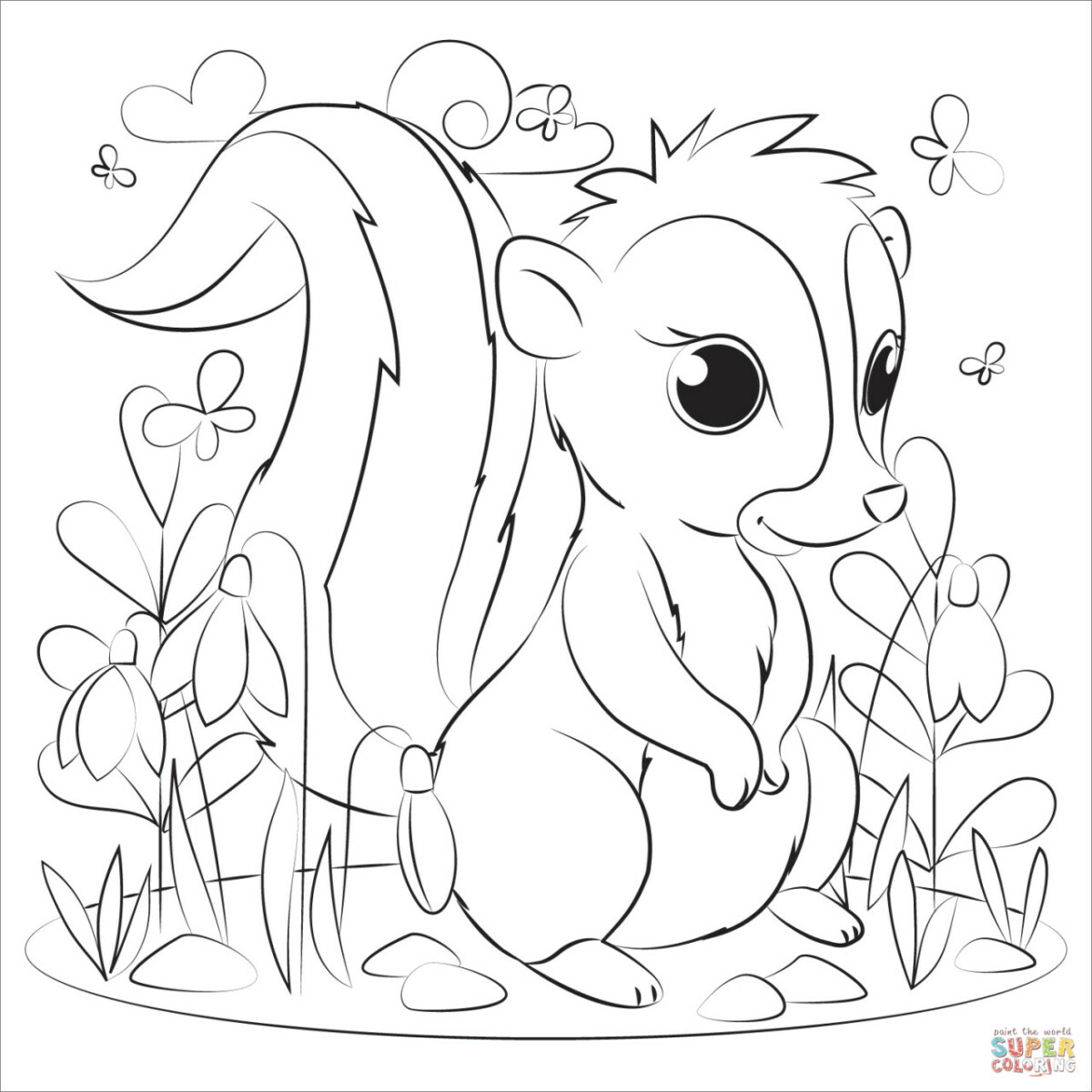 10 Cute Skunk Coloring Pages Free Printable