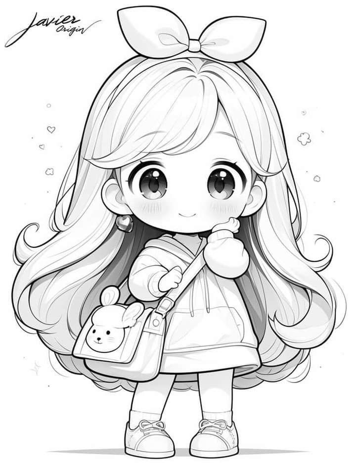 10+ Easy Chibi Anime Coloring Pages Free for Relaxation