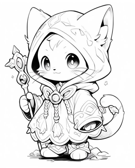 10+ Free Printable Chibi Anime Coloring Pages for Girls