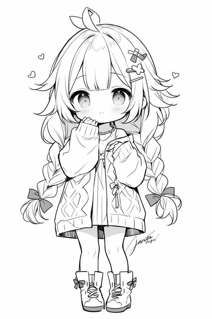 10+ Kawaii Chibi Anime Characters Coloring Pages to Print