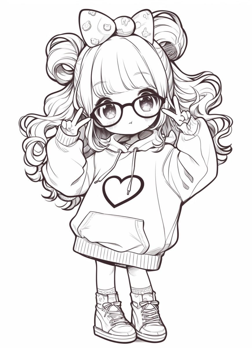 10+ Kawaii Chibi Anime Coloring Pages for Girls to Print