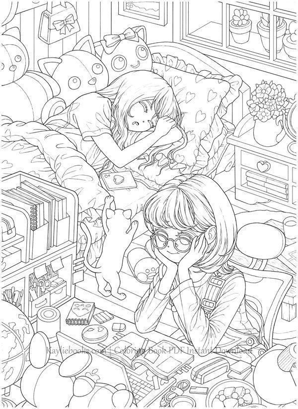 10+ Kawaii Chibi Girls Coloring Pages Free to Print